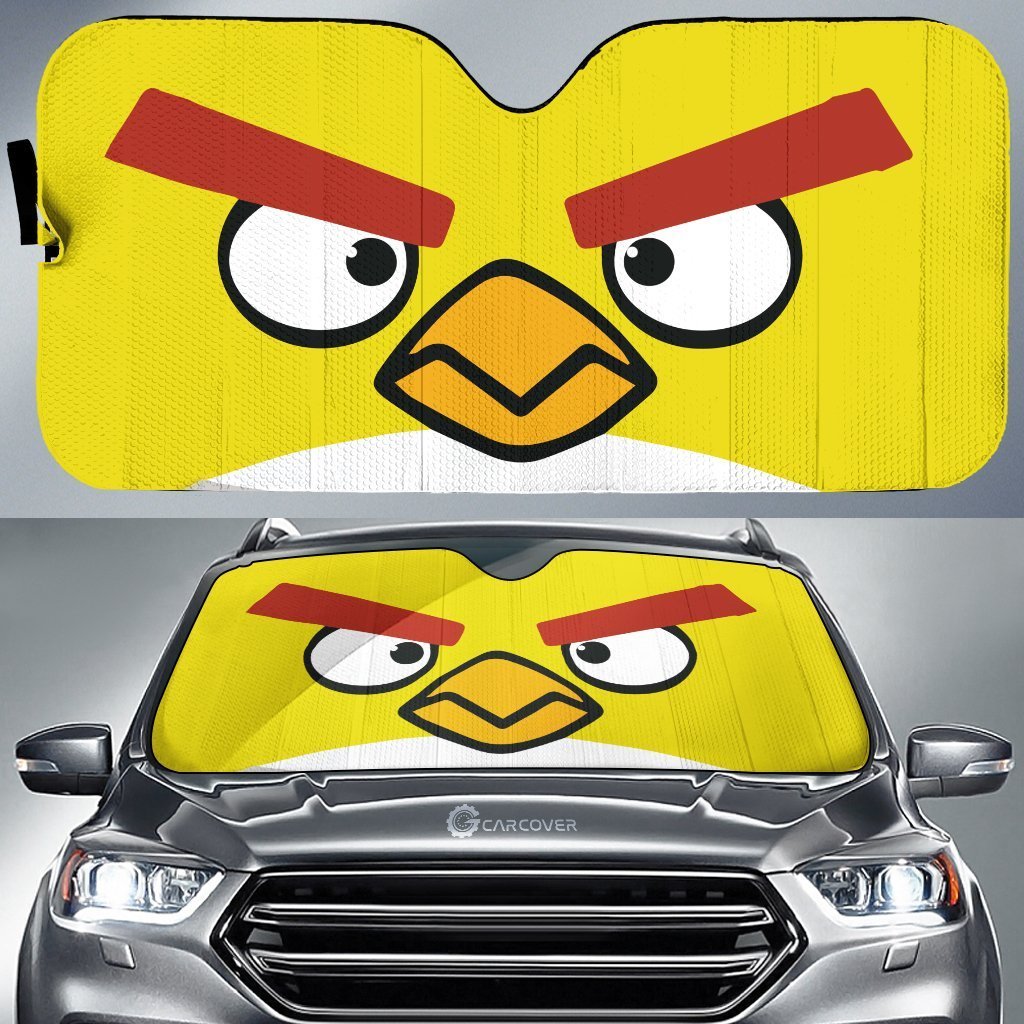 Yellow Angry Eyes Car Sunshade Custom Angry Bird Eyes Car Accessories