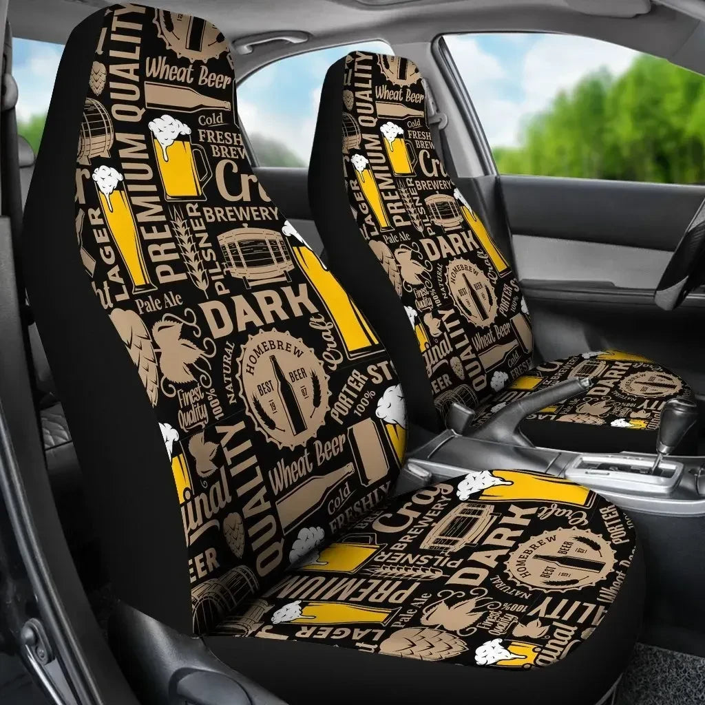 Beer Car Seat Covers Premium Quality Craft Brewery Beer Seat Covers Black Brown