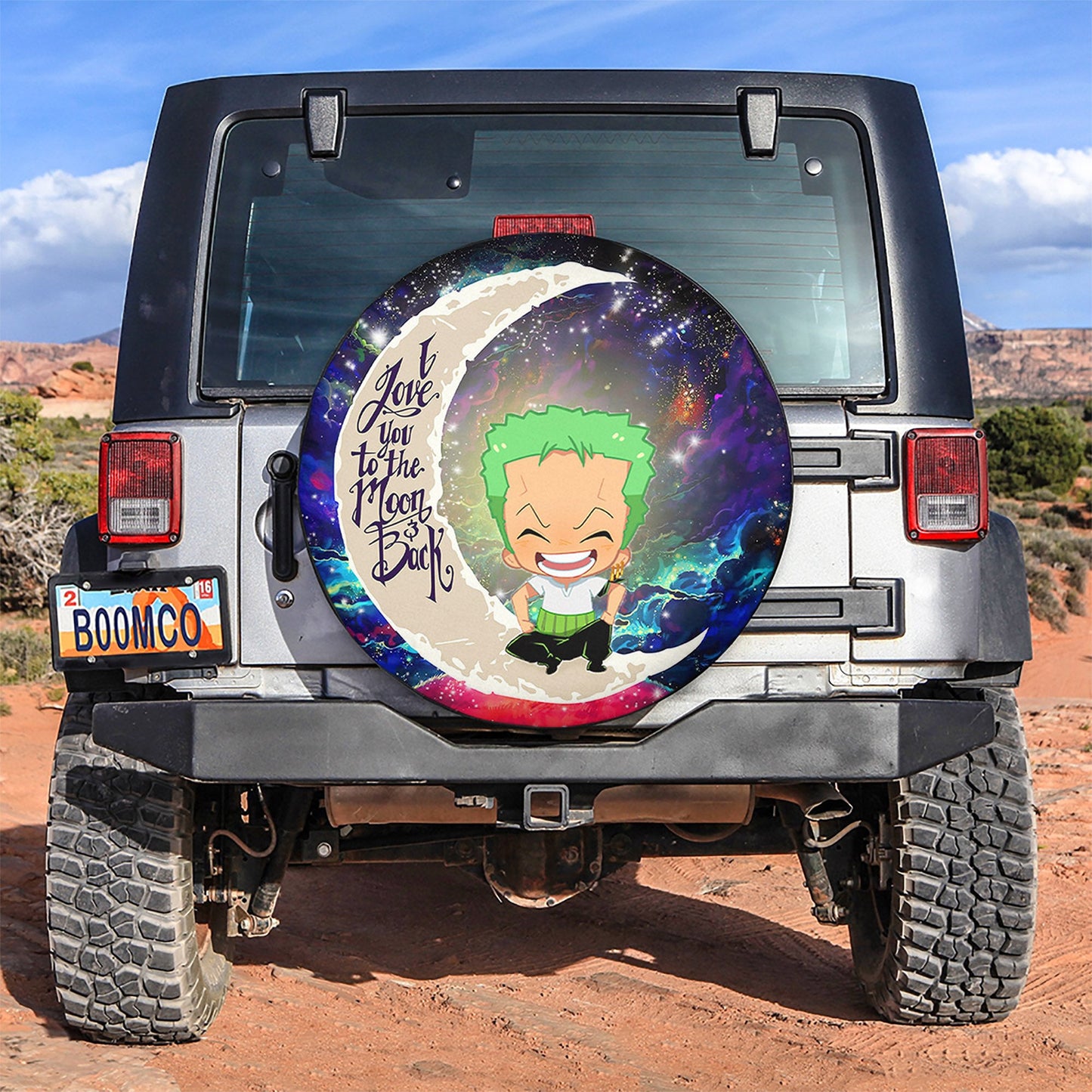 One Piece Spare Tire Cover Zoro One Piece Love You To The Moon Tire Covers Colorful