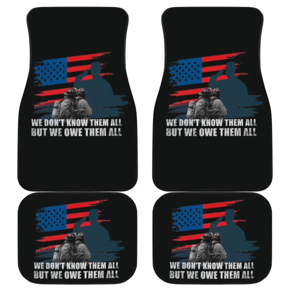 Veteran Car Mats American Firefighter We Owe Them All Car Floor Mats Black