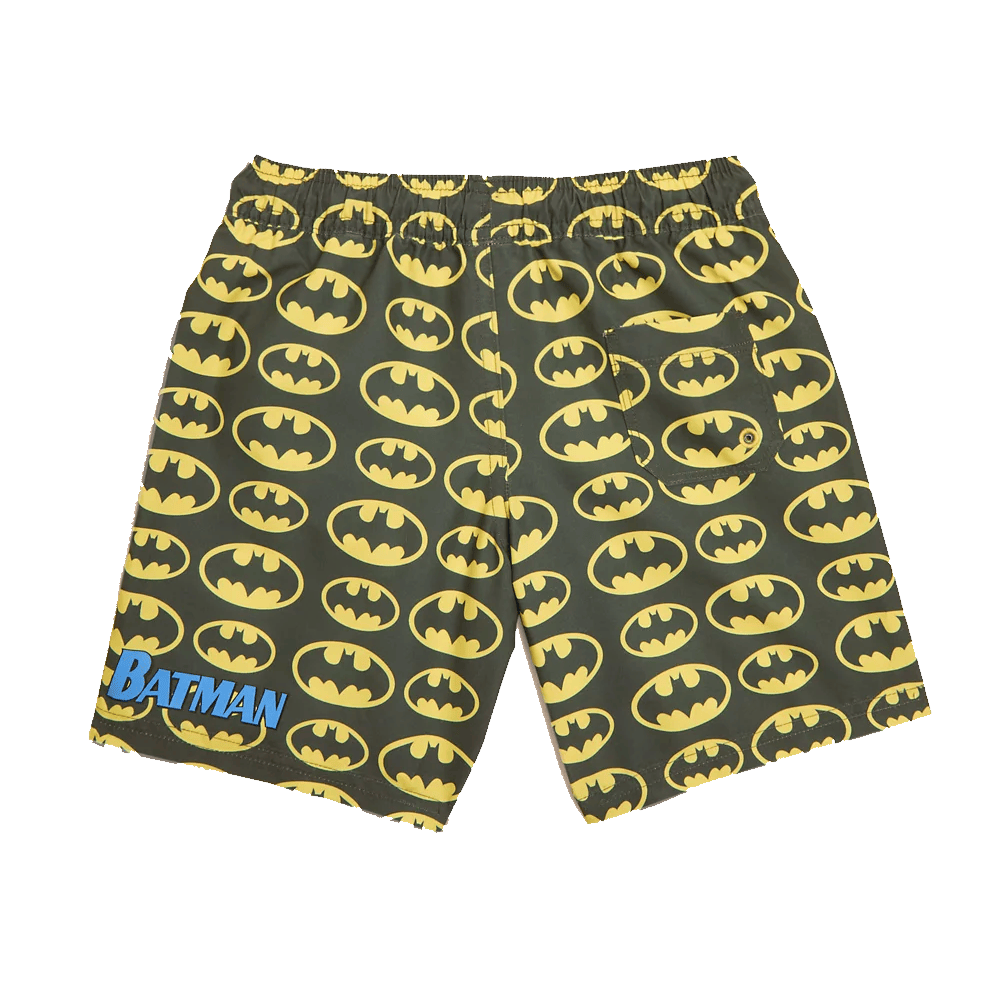 Batman Shorts The Batman Graphic And Symbol Pattern Beach Shorts Black Yellow