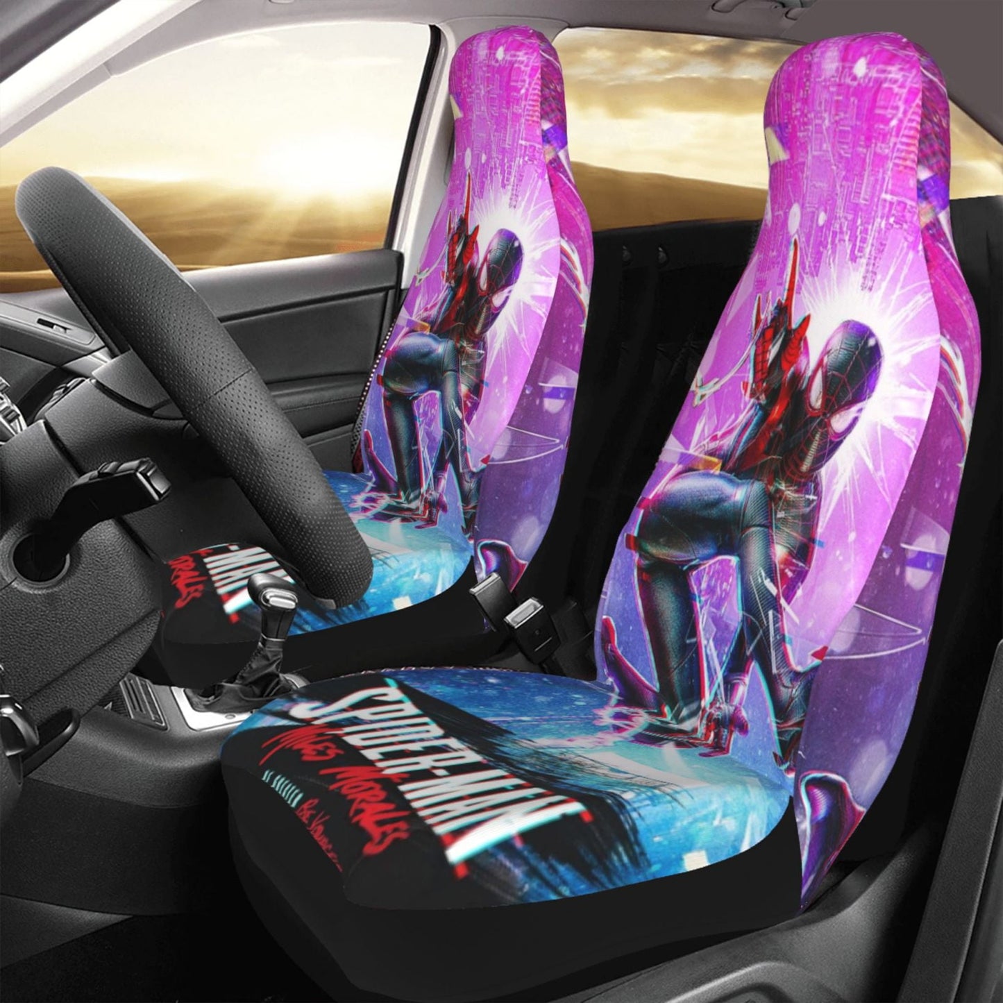 Spiderman Car Seat Covers MV Spiderman Hero Miles Morales Seat Covers Pink Blue