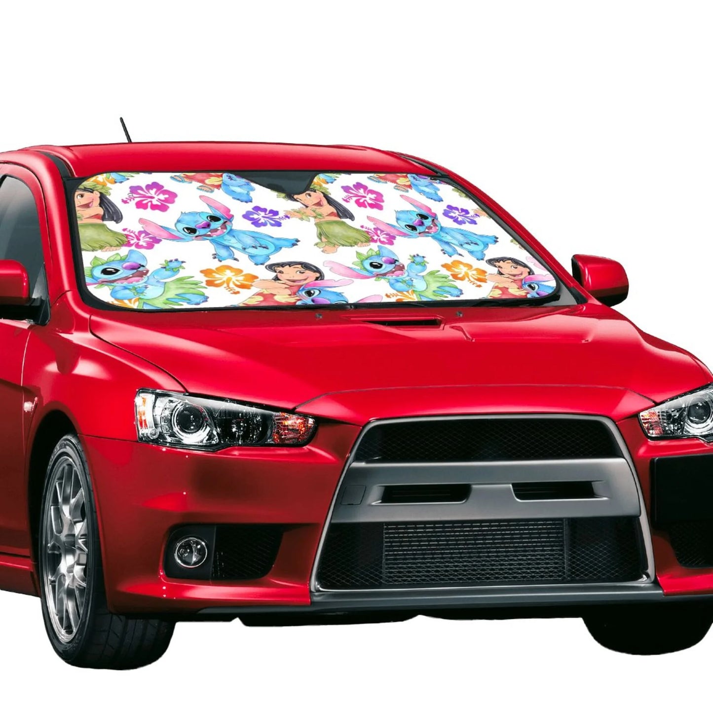 Stitch Car Sun Shade Dancing Hula Stitch And Lilo Pattern Winshield Sun Shade Colorful