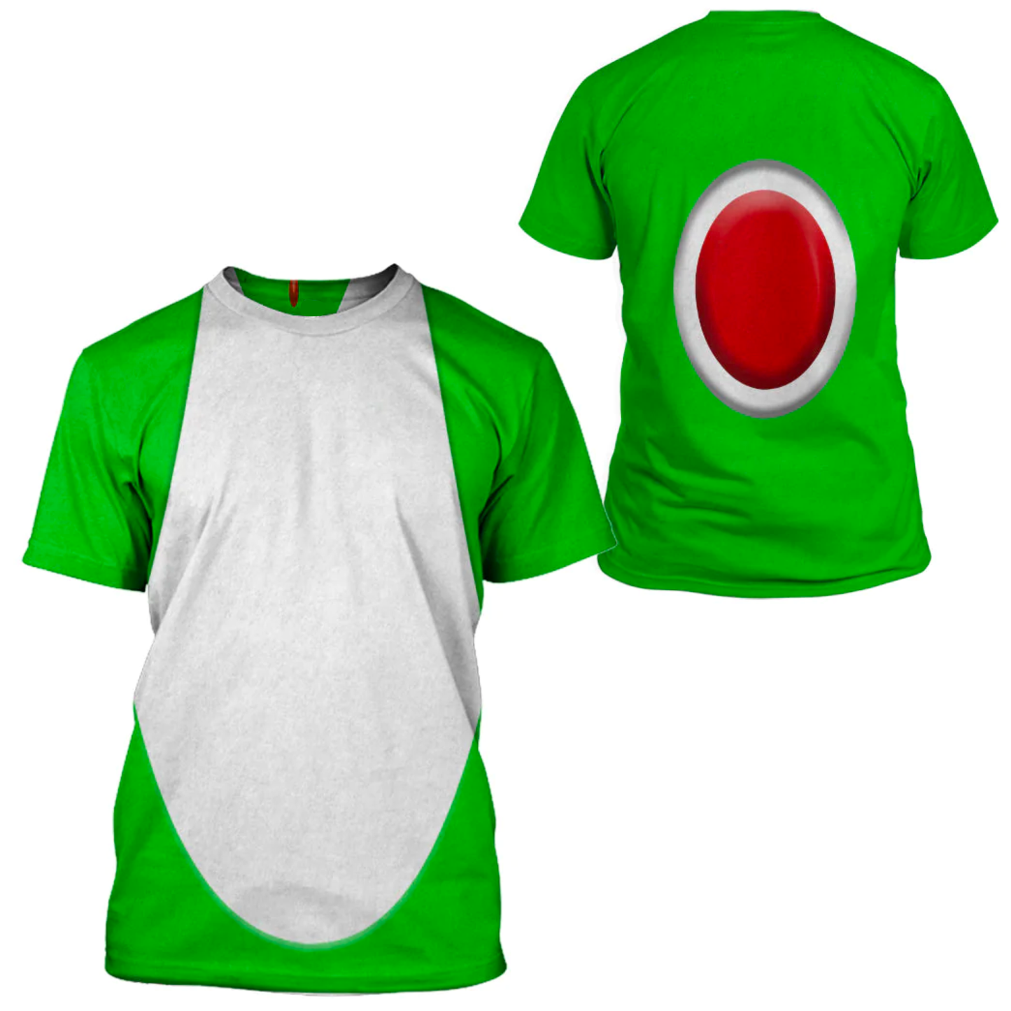 Super Mario Costume Hoodie Game Character Yoshi Costume T-shirt Green White Unisex Adults