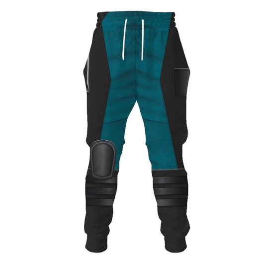 SW Pants Cara Dune Costume SW Cosplay Jogger Black Green Unisex Adults