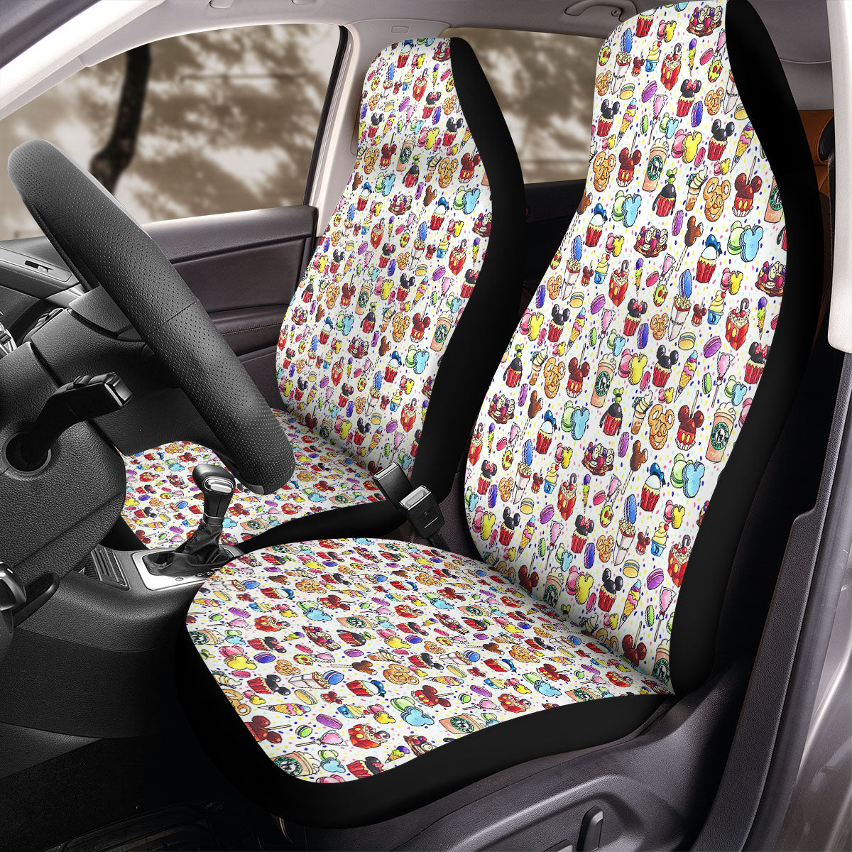 DN Car Seat Covers Drawing DN Foodies Pattern Seat Covers Colorful