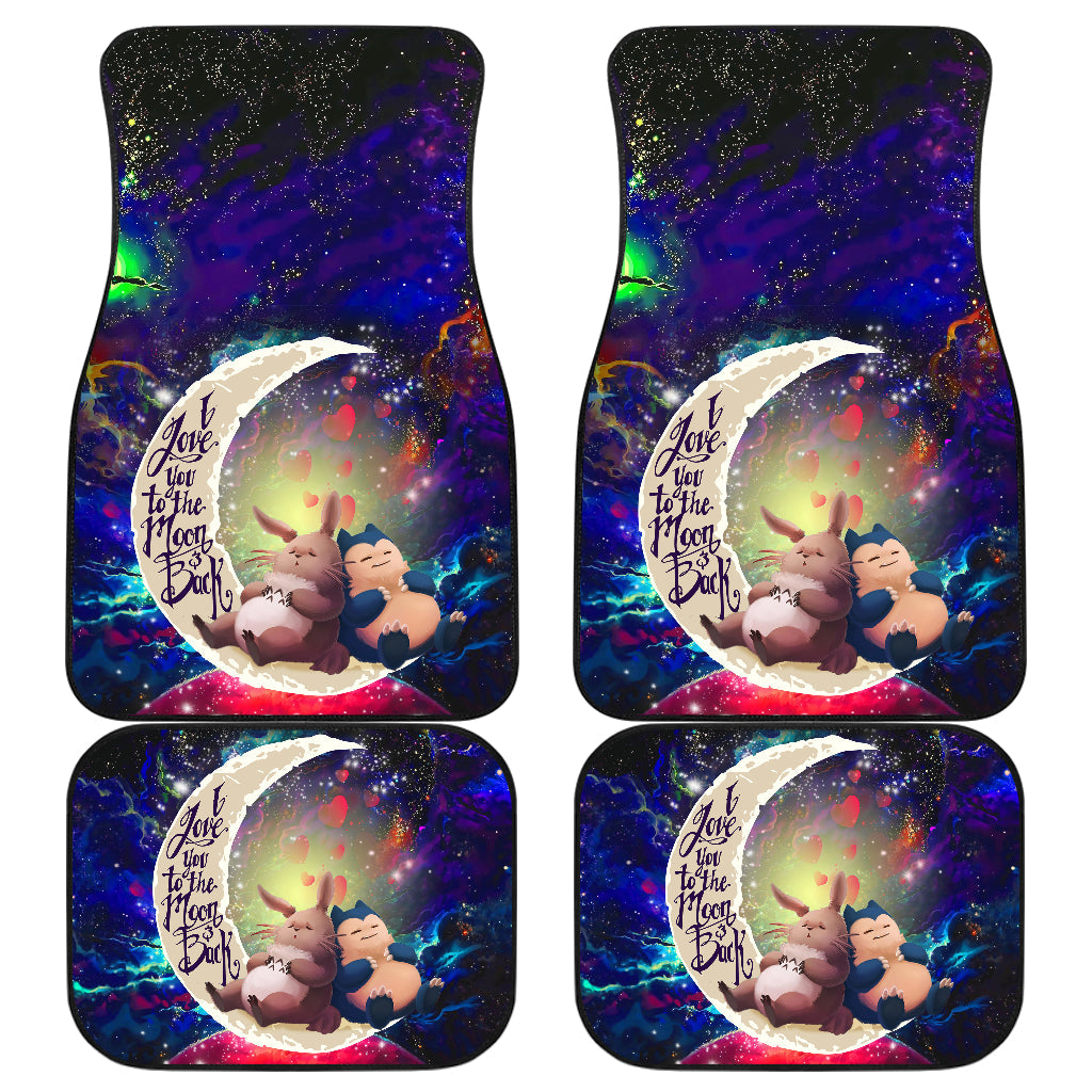 SGhibli Car Mats SGhibli Totoro And Snorlax Sleeping On The Moon Car Floor Mats Blue