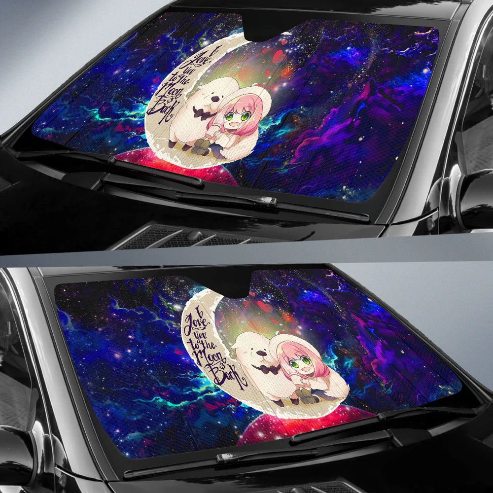 SpyxFamily Car Sun Shade Anya And Bond Love You To The Moon Winshield Sun Shade Blue