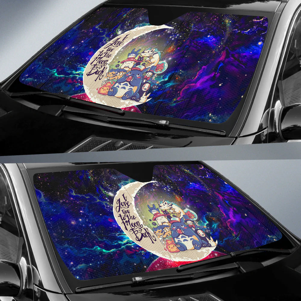 SGhibli Car Sun Shade Ghibli Characters Love You To The Moon Winshield Sun Shade Blue