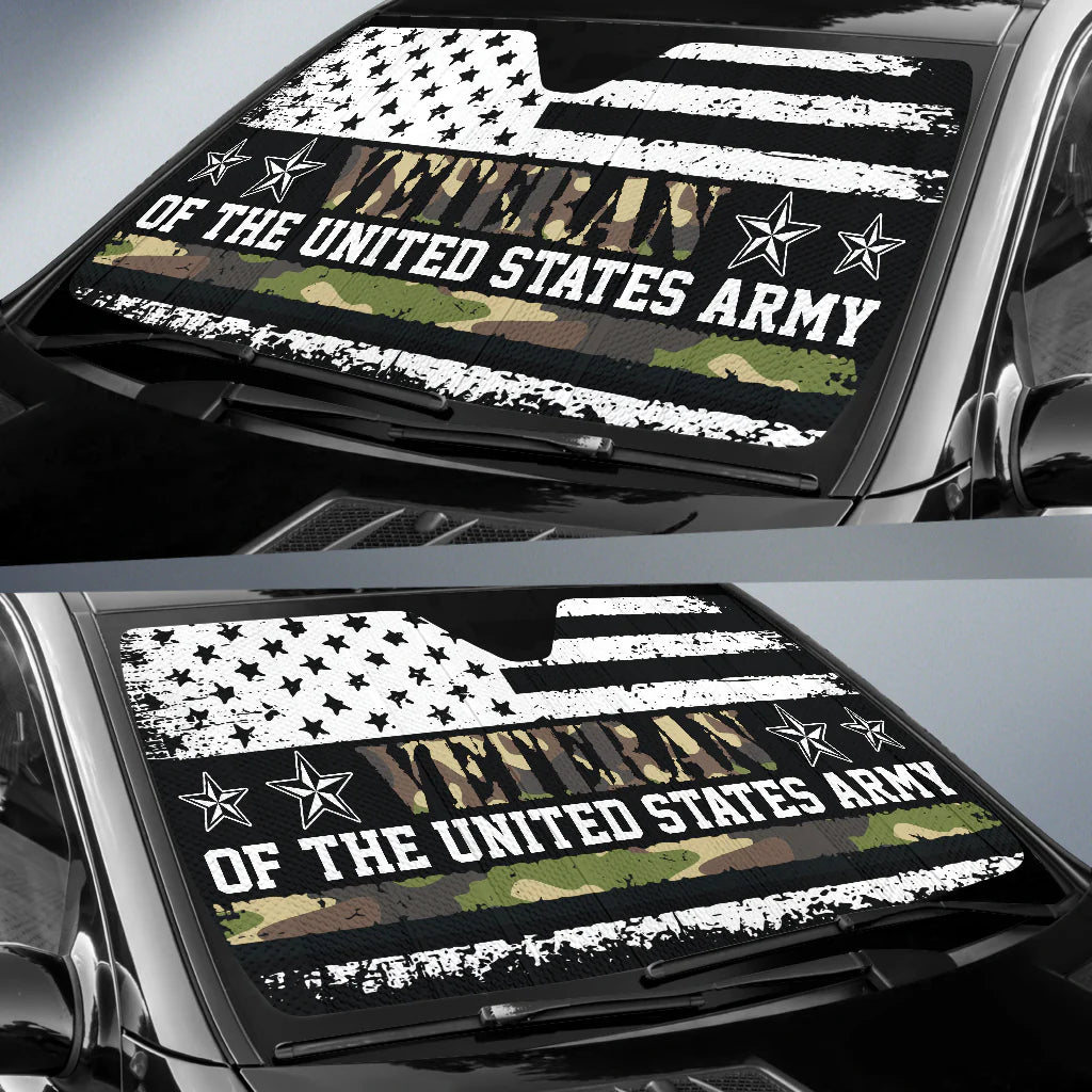 Veteran Car Sun Shade Veteran Of The United States Army Winshield Sun Shade Green White