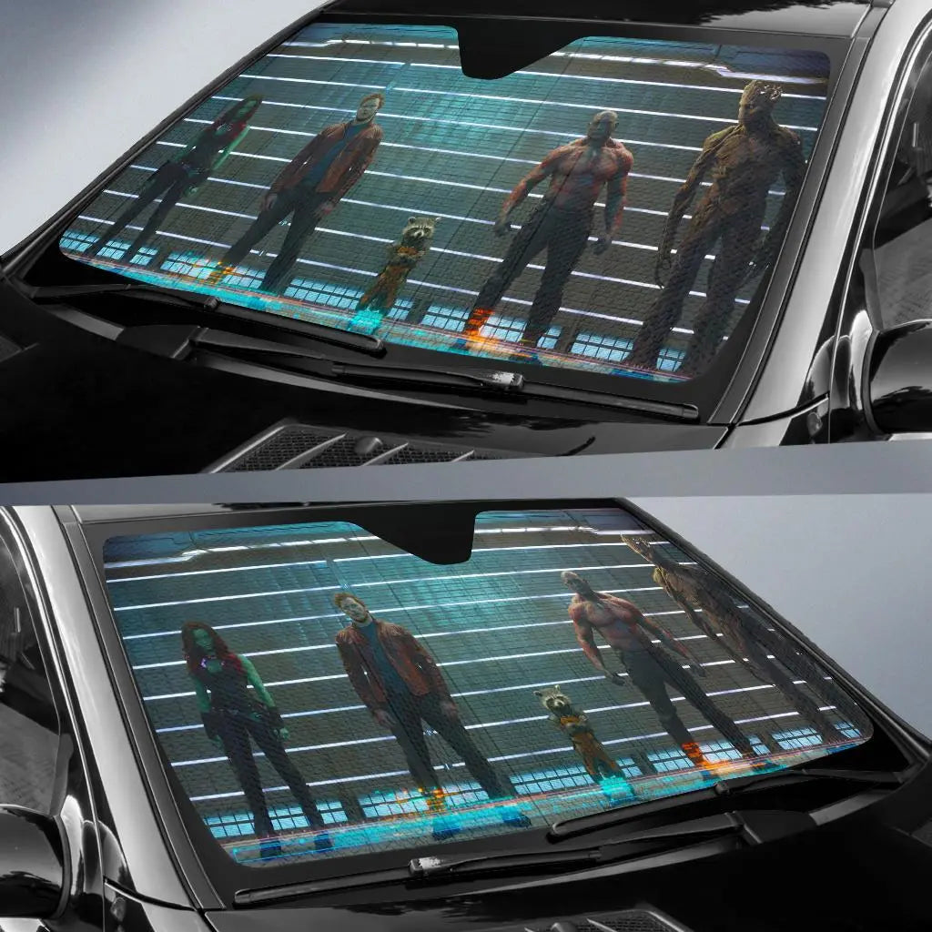 Guardians Of The Galaxy Car Sun Shade Guardians Of The Galaxy Team Member Winshield Sun Shade Blue