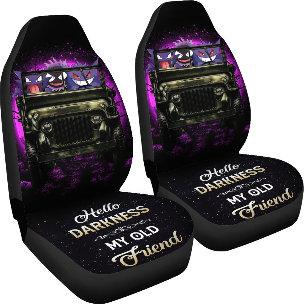 Gengar Ghost Halloween Moonlight Ride Jeep Funny Car Seat Covers