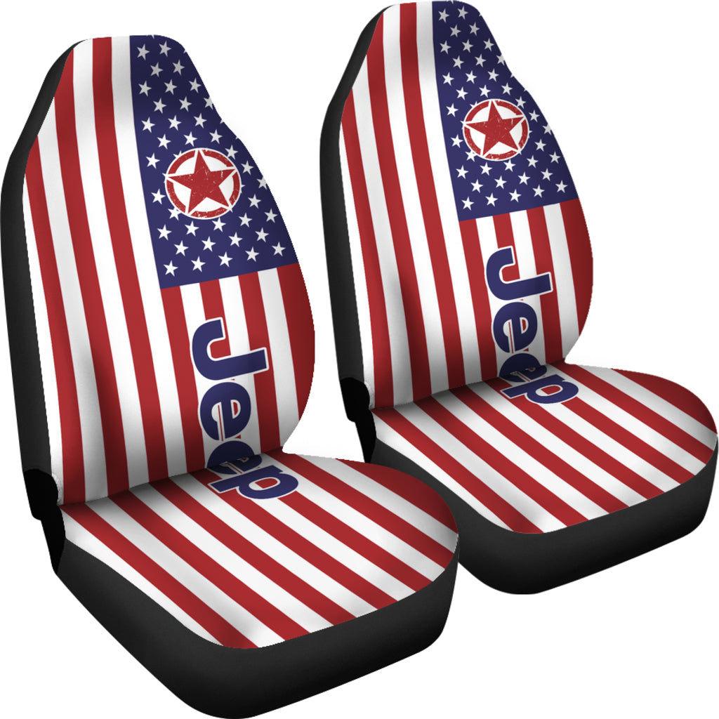 American Jeep Flag Car Seat Covers