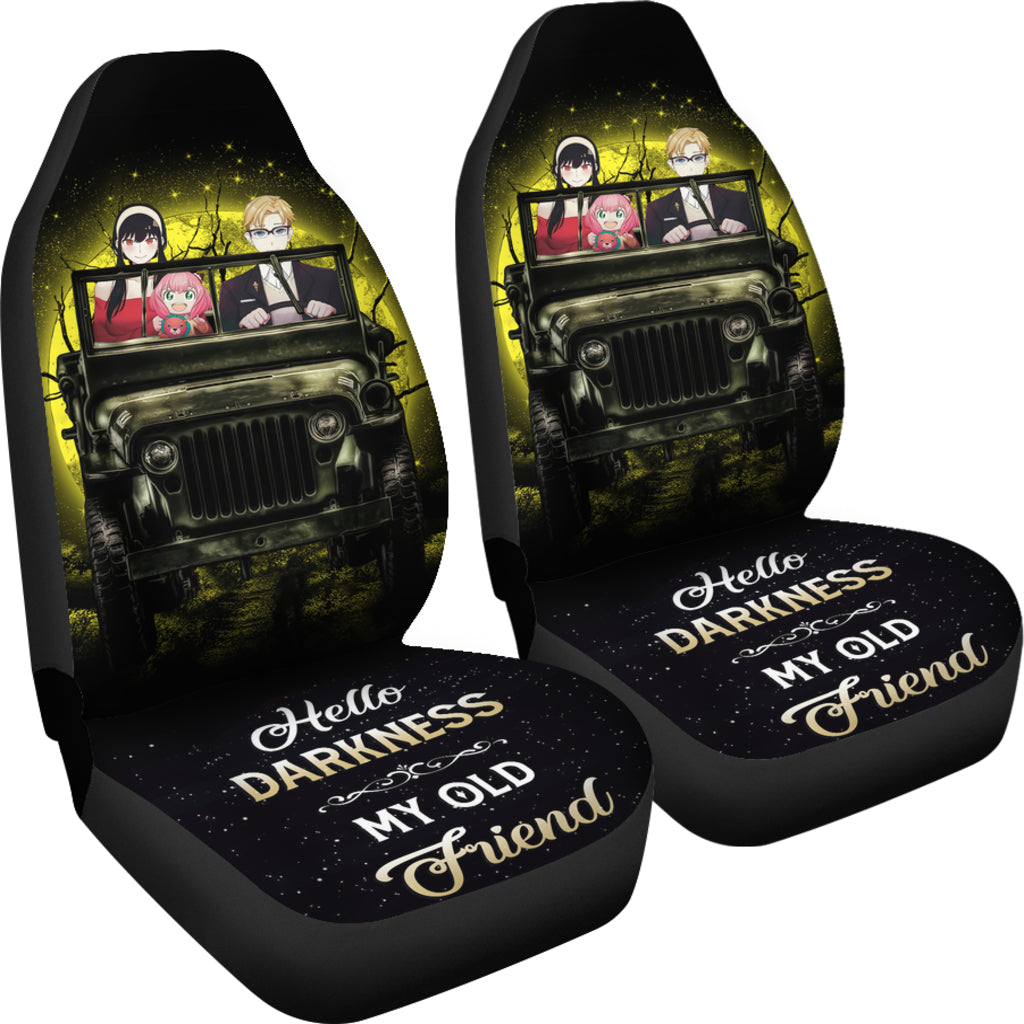 Spy X Family Yor And Anya Ride Jeep Moonlight Halloween Anime Car Seat Covers