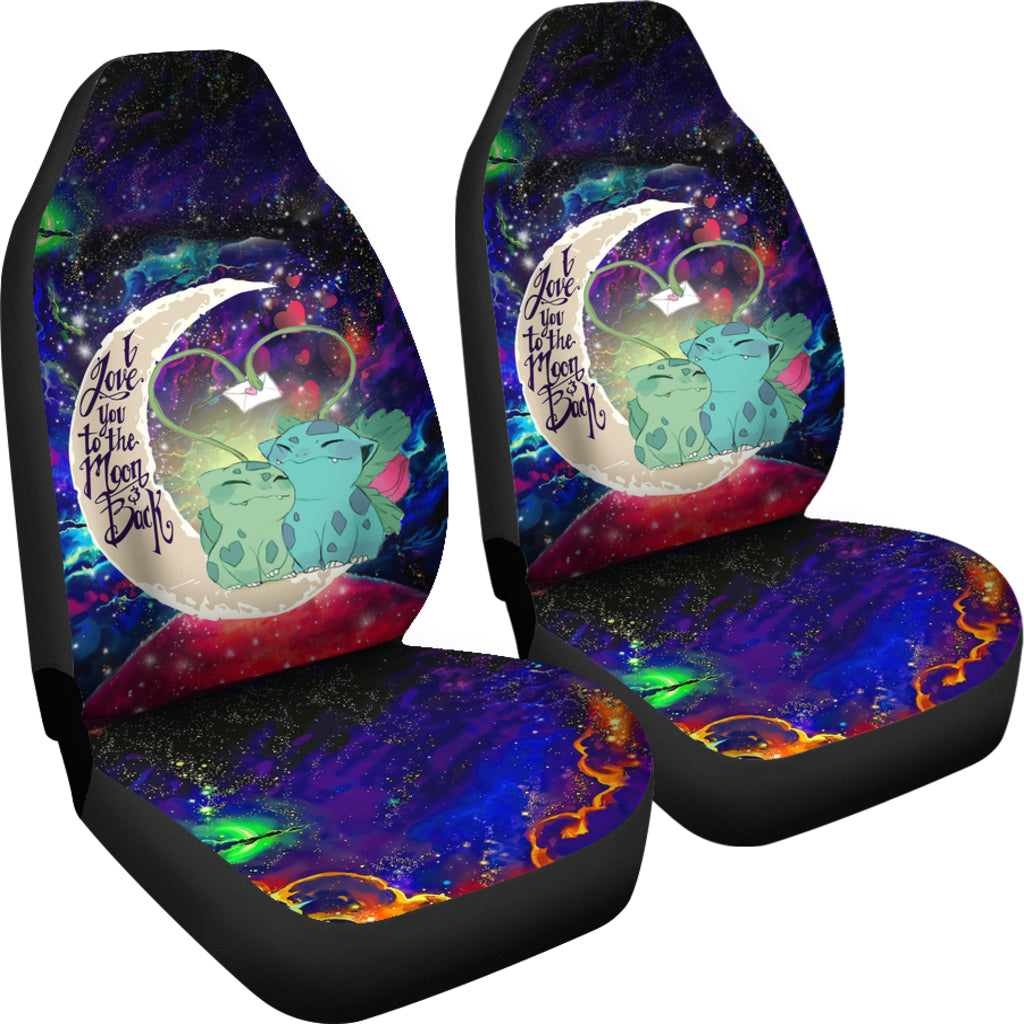 Bulbasaur Couple Love You To The Moon Galaxy Car Seat Covers