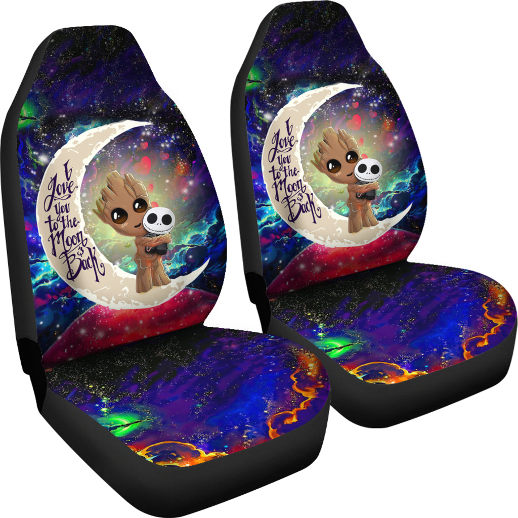 Groot Hold Jack Skelington Love You To The Moon Galaxy Car Seat Covers