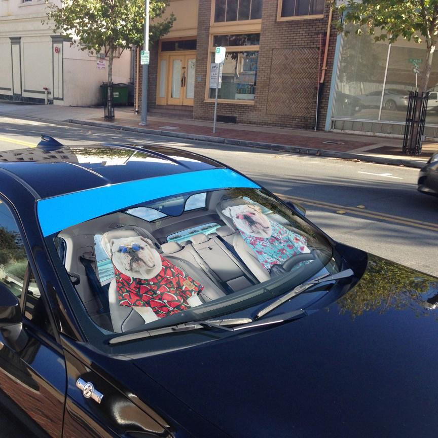 Gearhumans 3D Bulldog 16 Custom Car Auto Sunshade