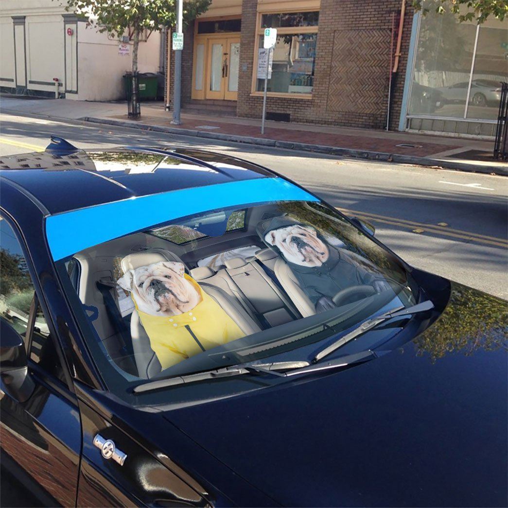 Gearhumans 3D Bulldog 21 Custom Car Auto Sunshade