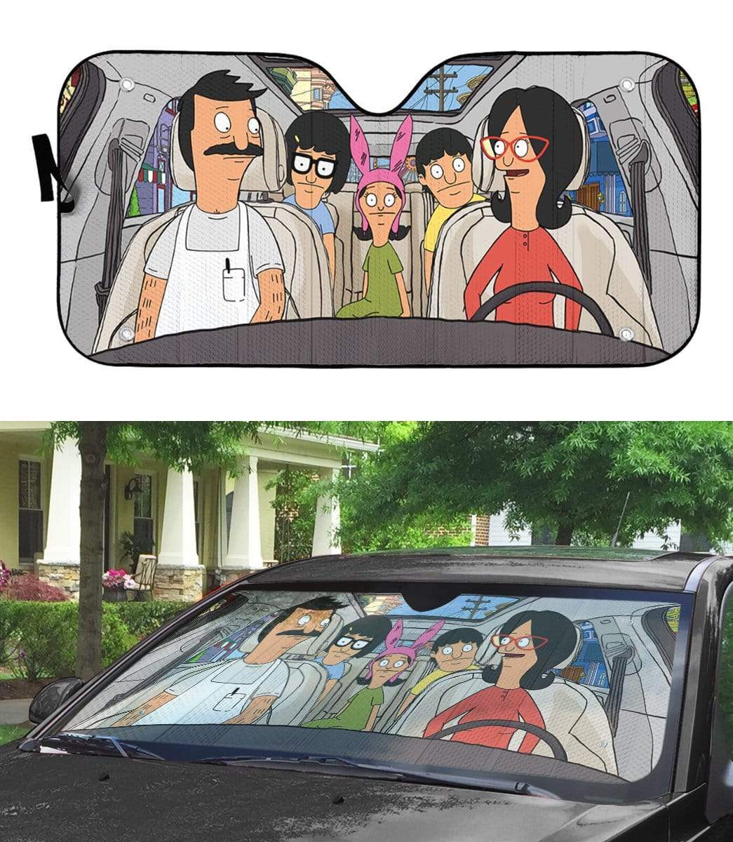 Gearhumans 3D Bob s Burgers Family Custom Car Auto Sunshade