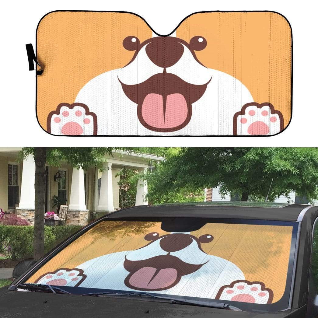 Gearhumans 3D Corgi Custom Car Auto Sunshade