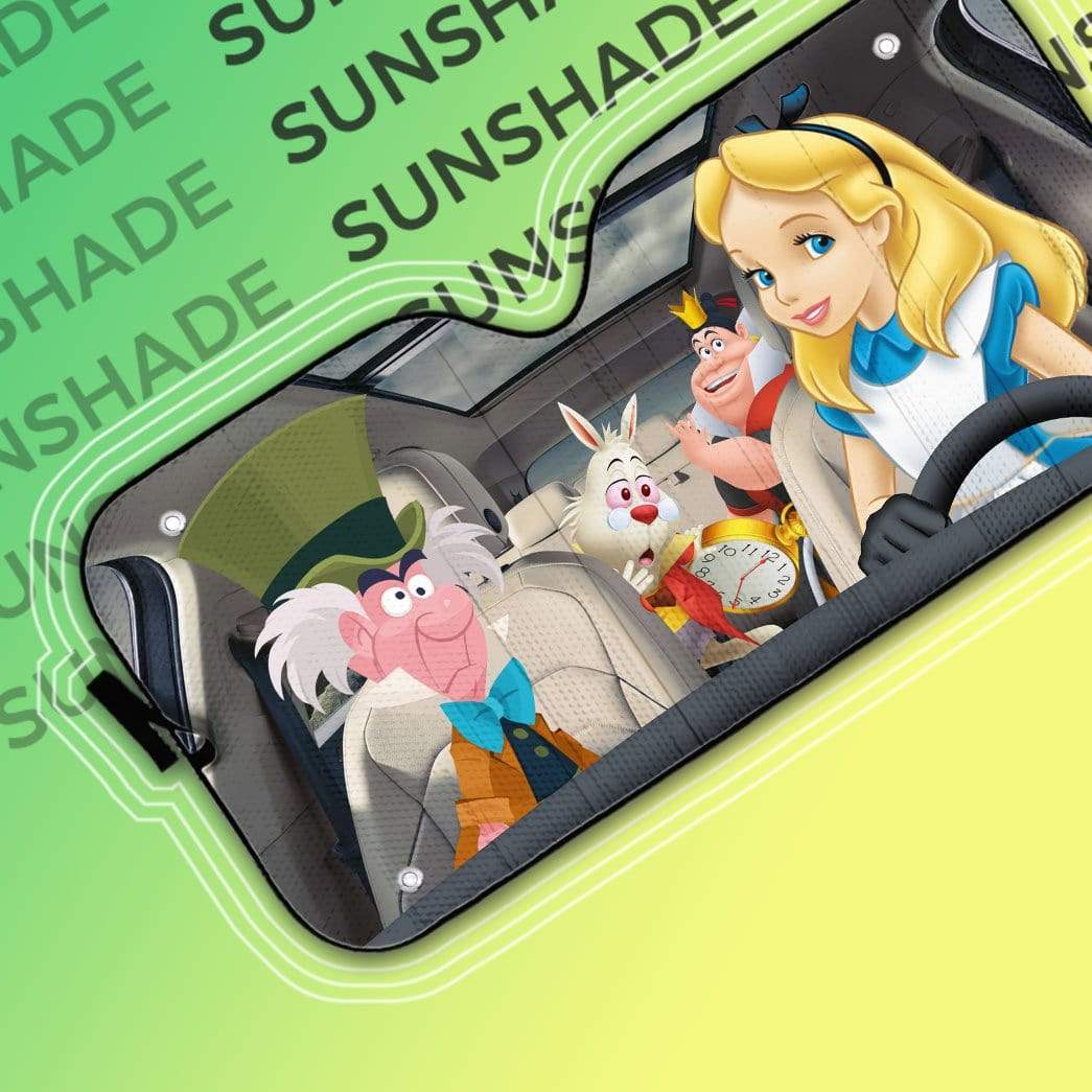 Gearhumans 3D Custom Car Auto Sunshade Alice In Wonderland