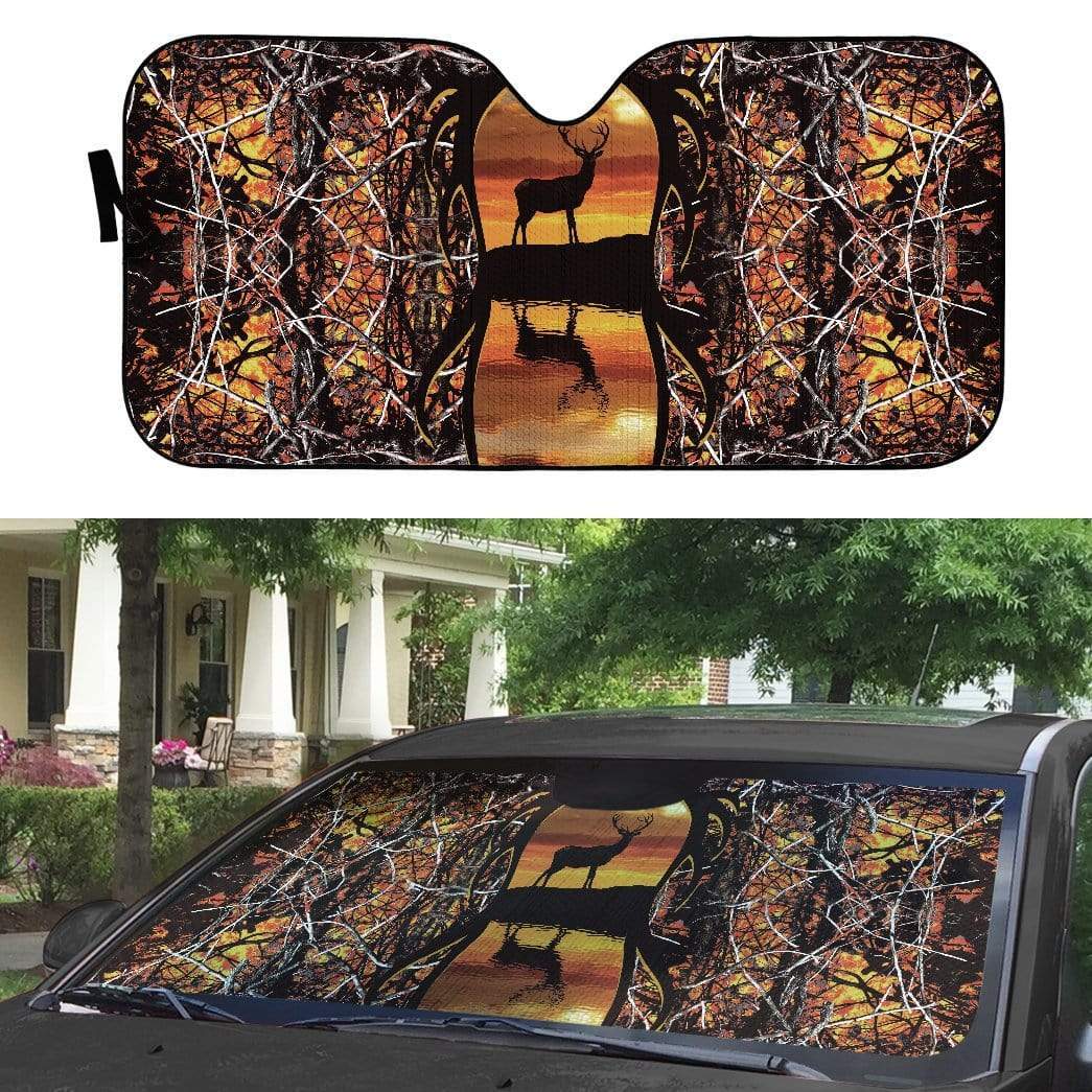Gearhumans 3D Custom Car Auto Sunshade Deer Hunting