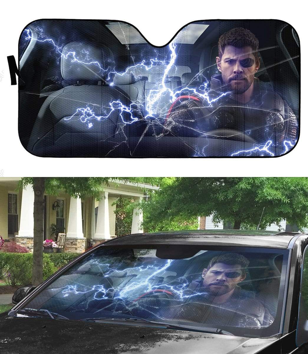 Gearhumans 3D Custom Car Auto Sunshade God Carbreaker