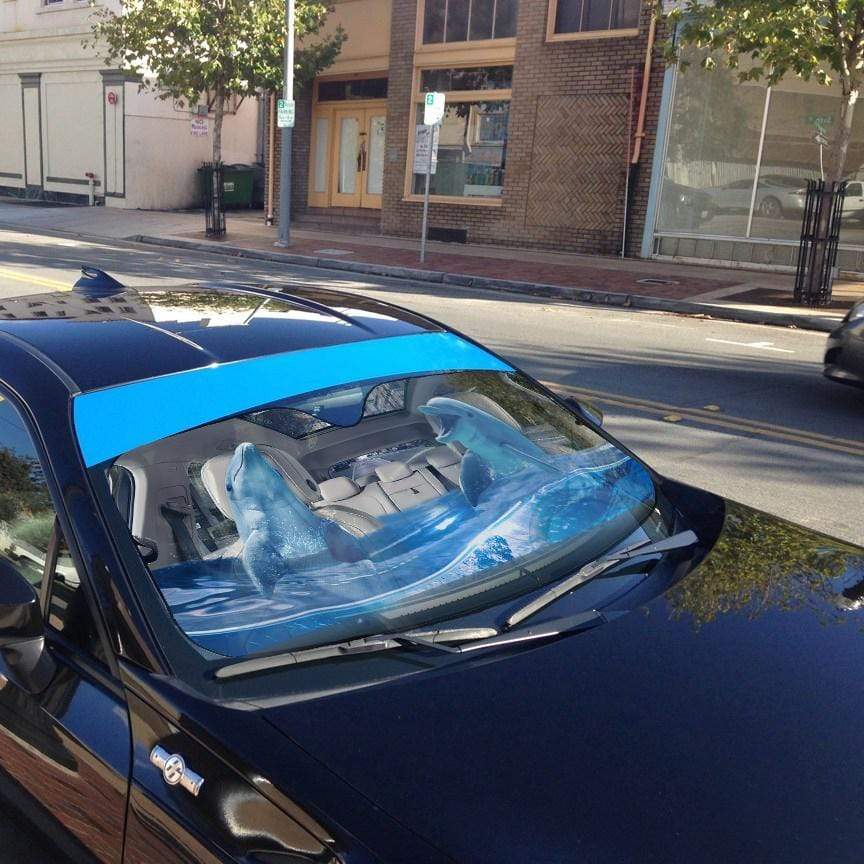Gearhumans 3D Dolphins Custom Car Auto Sunshade