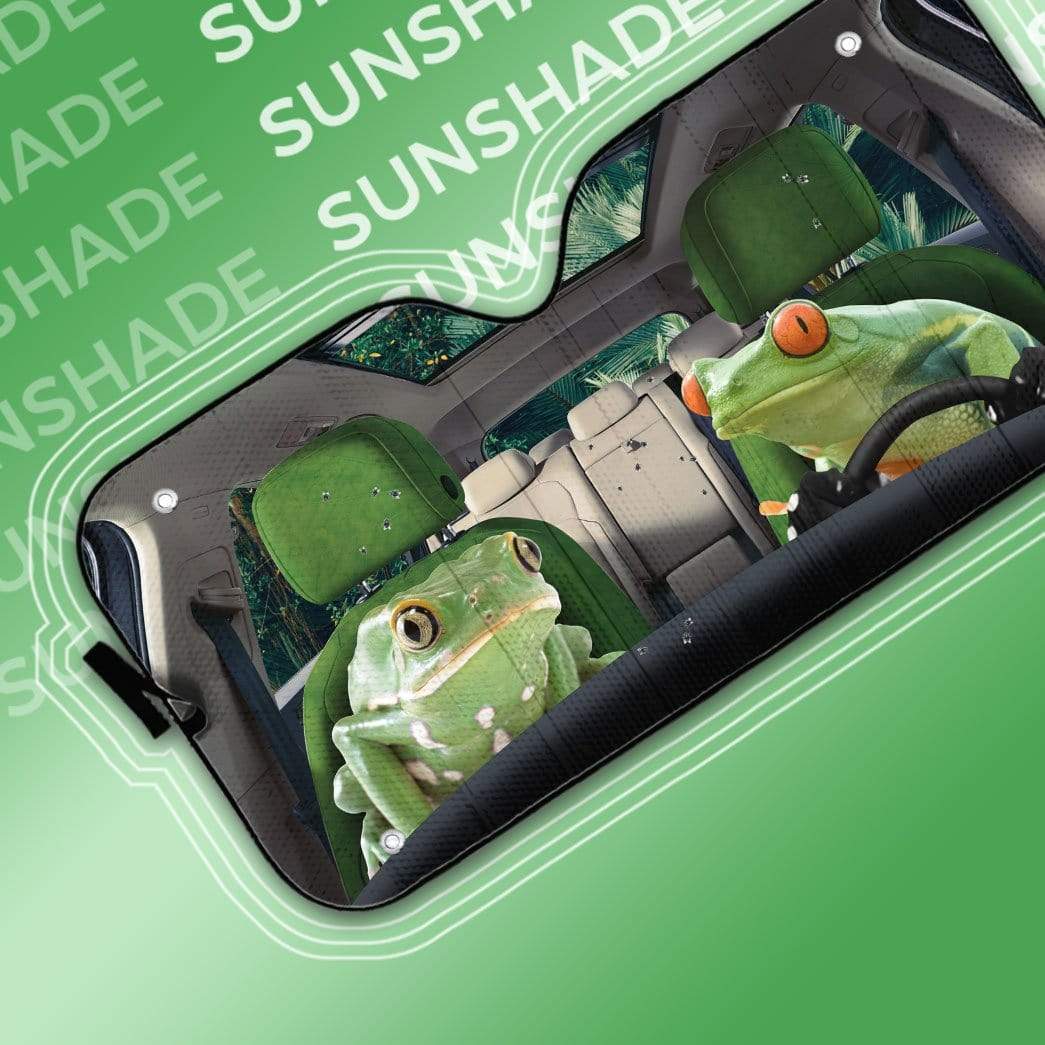 Gearhumans 3D Frogs Custom Car Auto Sunshade