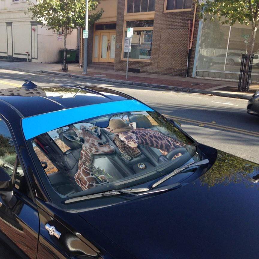Gearhumans 3D Giraffe Custom Car Auto Sunshade