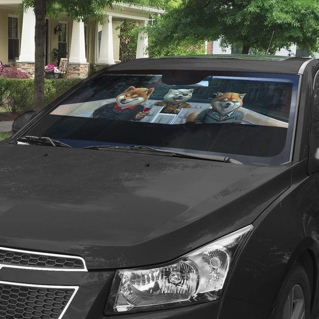 Gearhumans 3D Shiba Cute Car Auto Sunshade