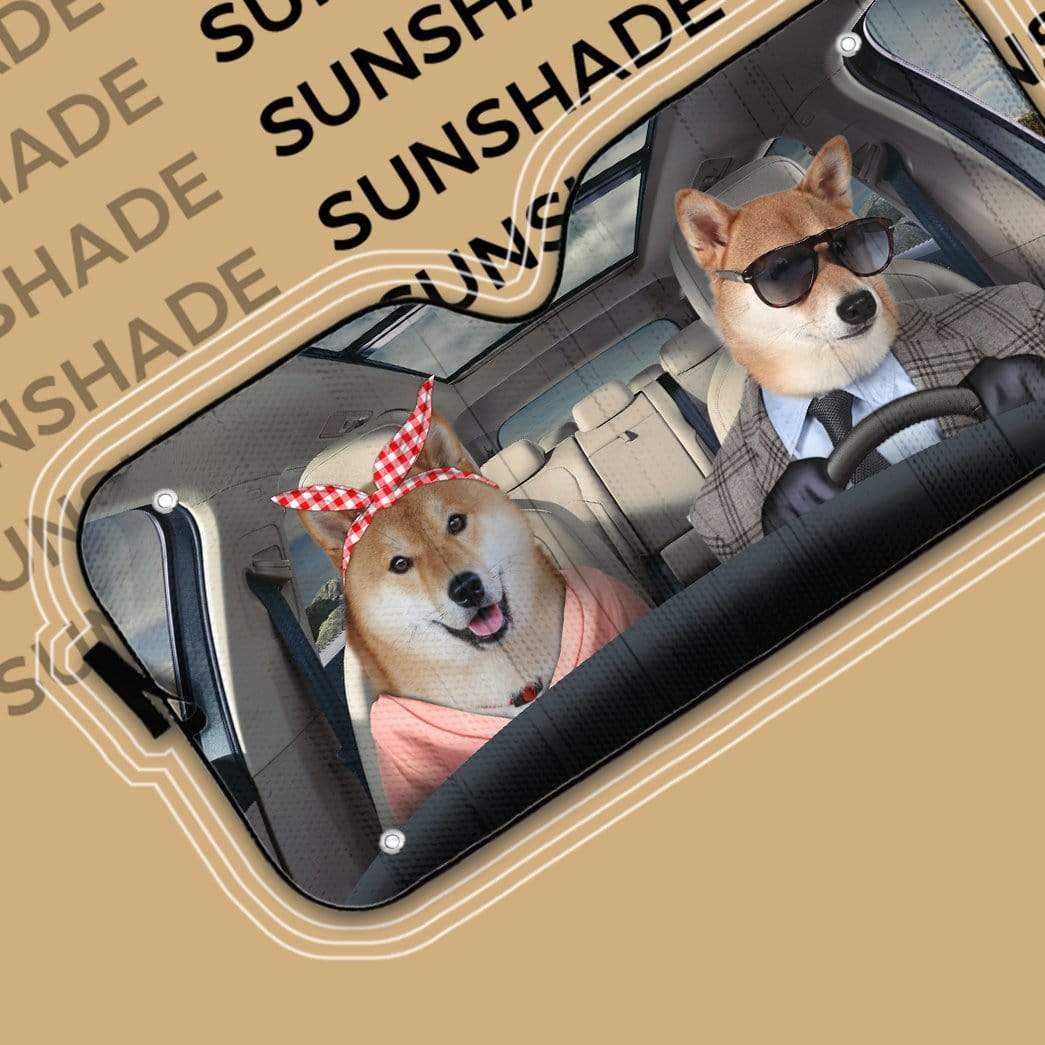 Gearhumans 3D Shiba Inu Doge Custom Car Auto Sunshade
