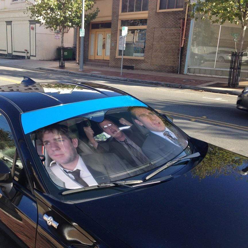 Gearhumans 3D The Office in Car Custom Car Auto Sunshade