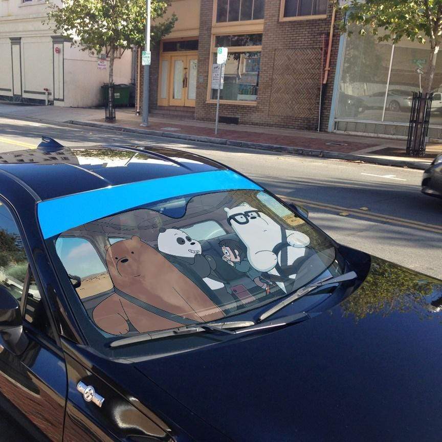 Gearhumans 3D we bare bears 2020 drive Custom Car Auto Sunshade