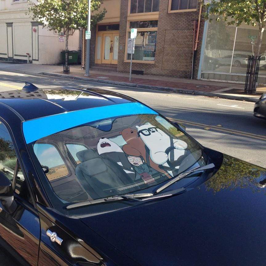 Gearhumans 3D we bare bears 2020 driving Custom Car Auto Sunshade