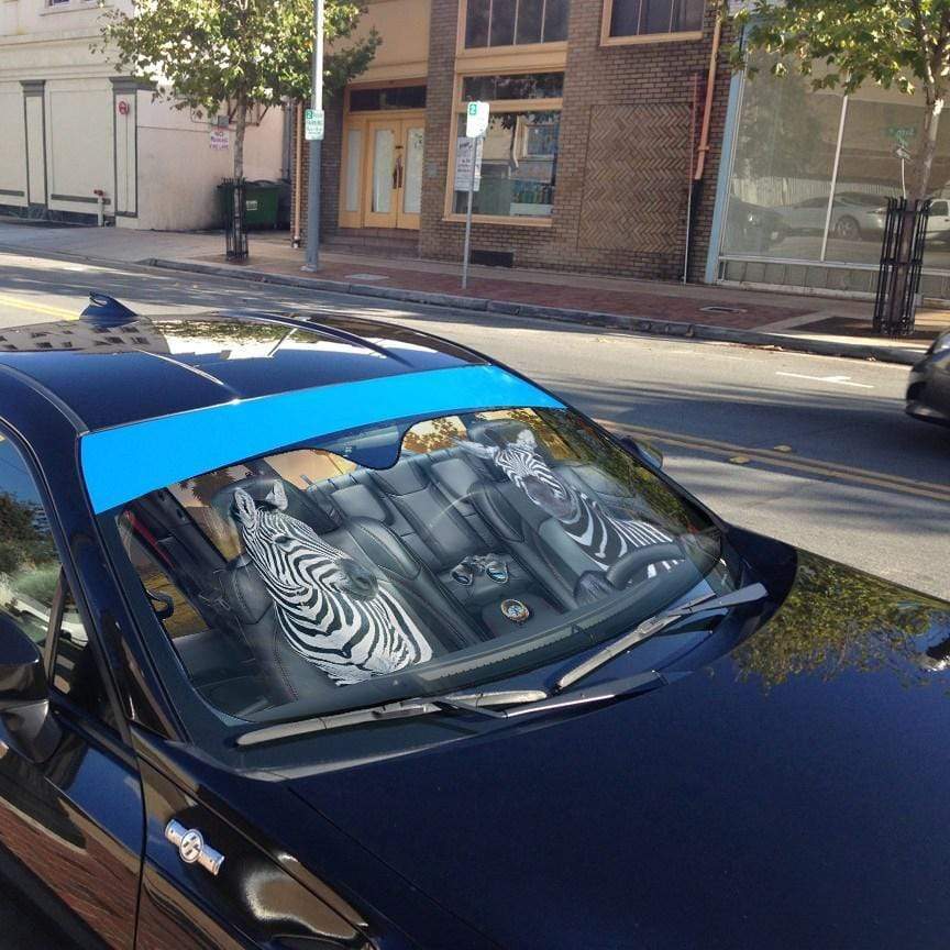 Gearhumans 3D Zebra Custom Car Auto Sunshade