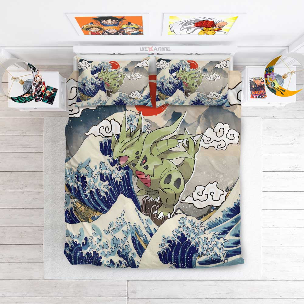 Tyranitar Bedding Set Kanagawa Great Wave Edition