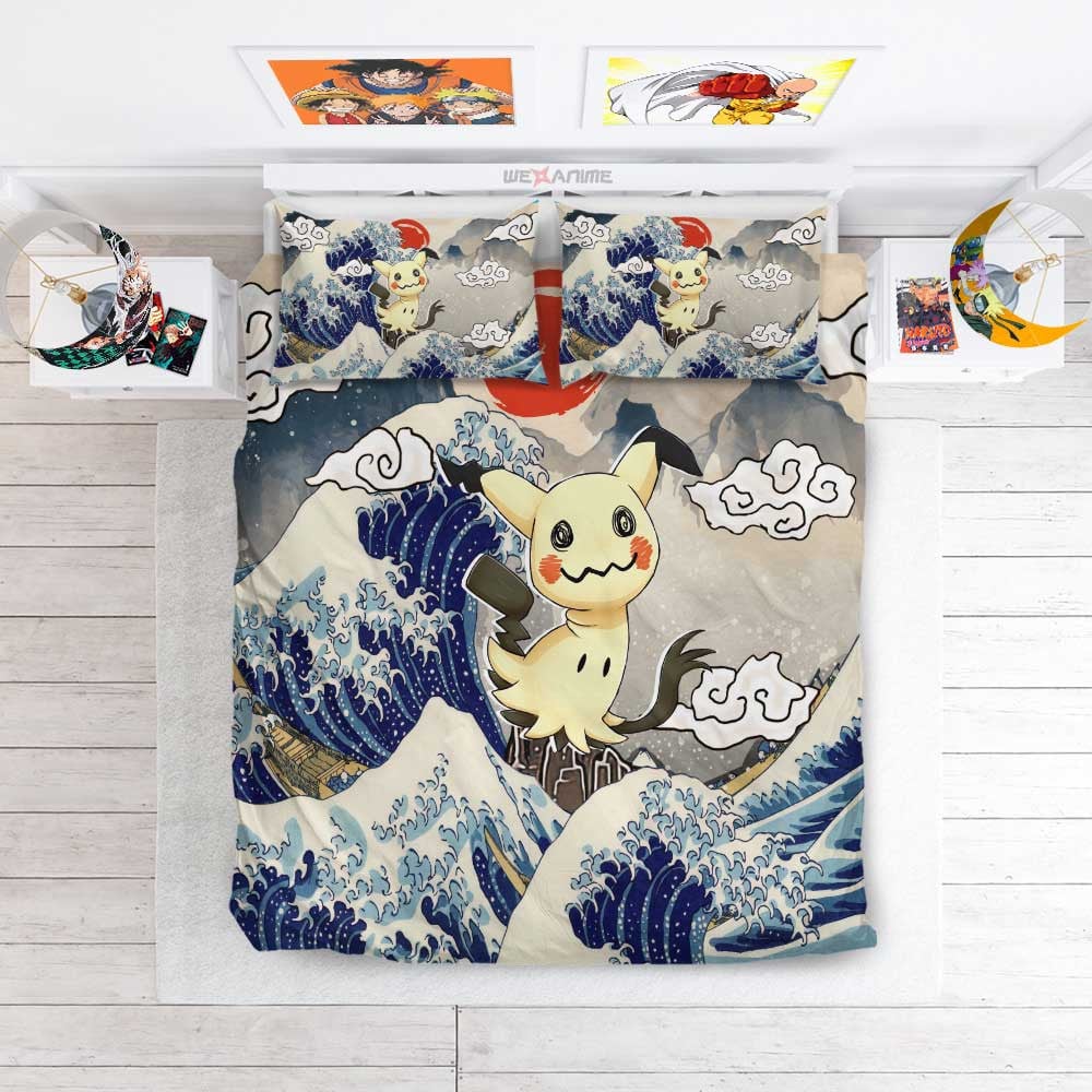 Mimikyu Bedding Set Kanagawa Great Wave Edition