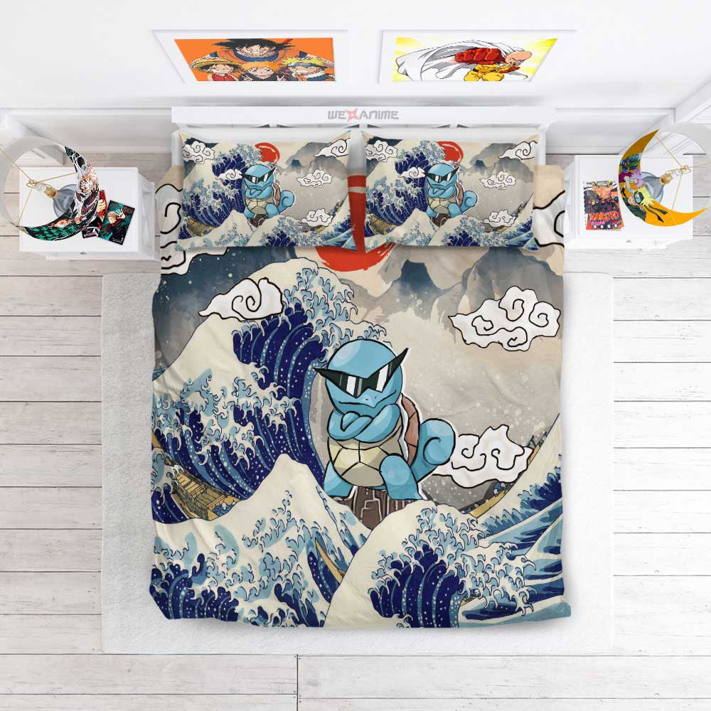 Squirtle Bedding Set Kanagawa Great Wave Edition