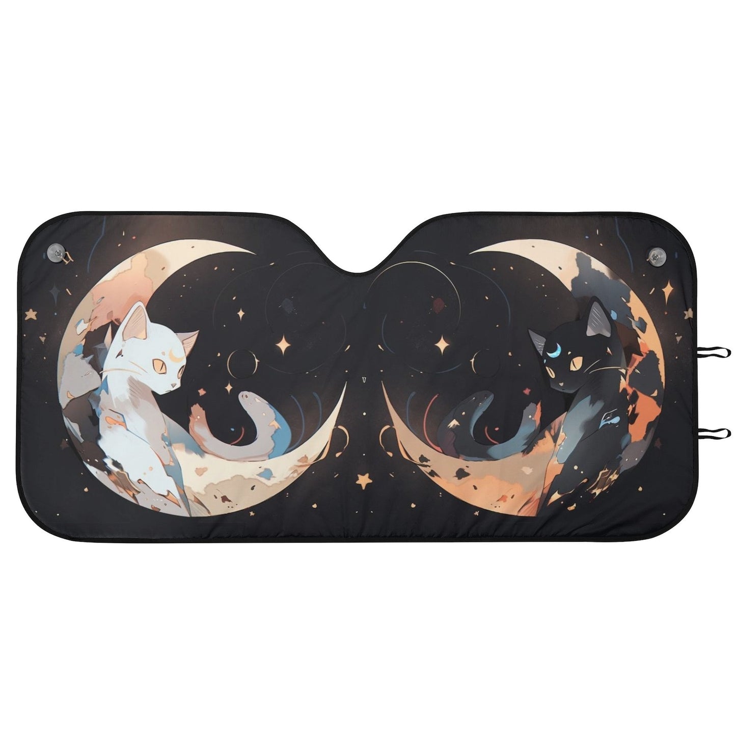 Sailor Moon Car Sun Shade Sailor Moon Luna And Artemis Cat Winshield Sun Shade Black White