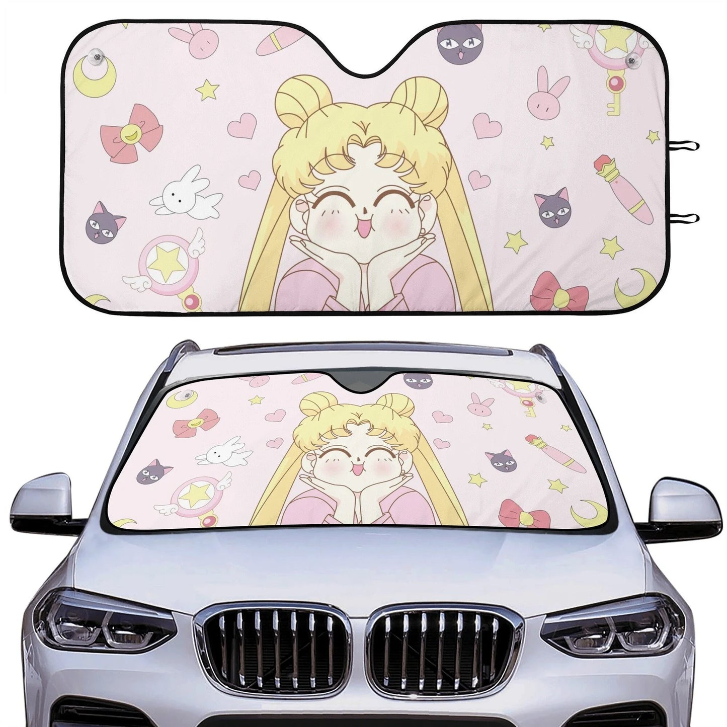 Sailor Moon Car Sun Shade Cute Retro Tsukino Usagi Sailor Moon Items Winshield Sun Shade Pink