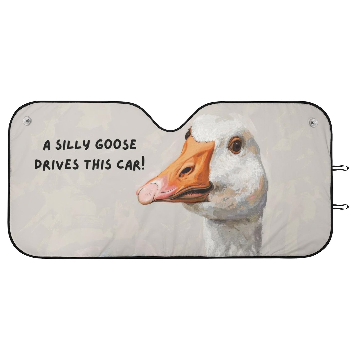 Funny Car Sun Shade A Silly Goose Drives This Car Winshield Sun Shade Gray