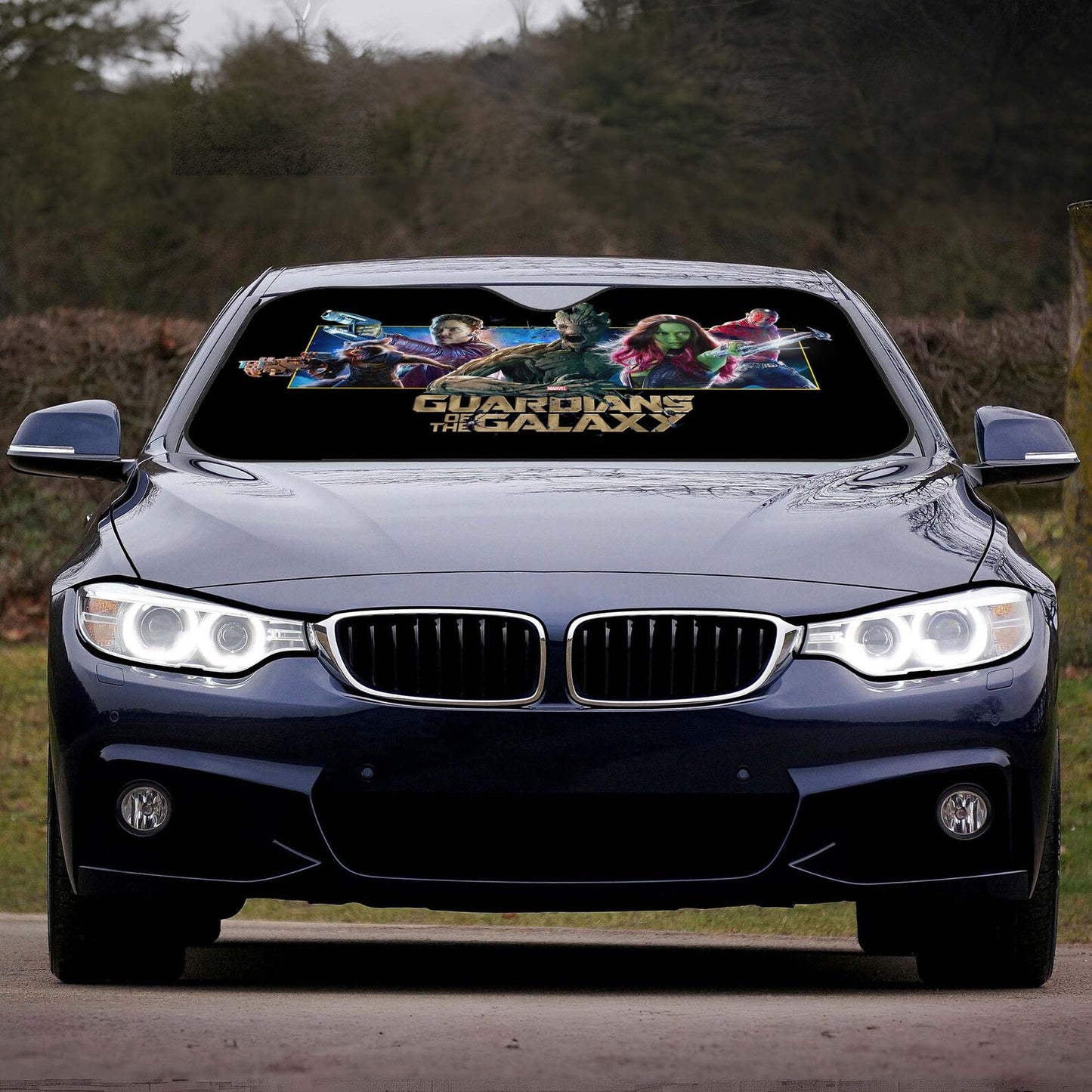Guardians Of The Galaxy Car Sun Shade Guardians Of The Galaxy Team Fight Winshield Sun Shade Black