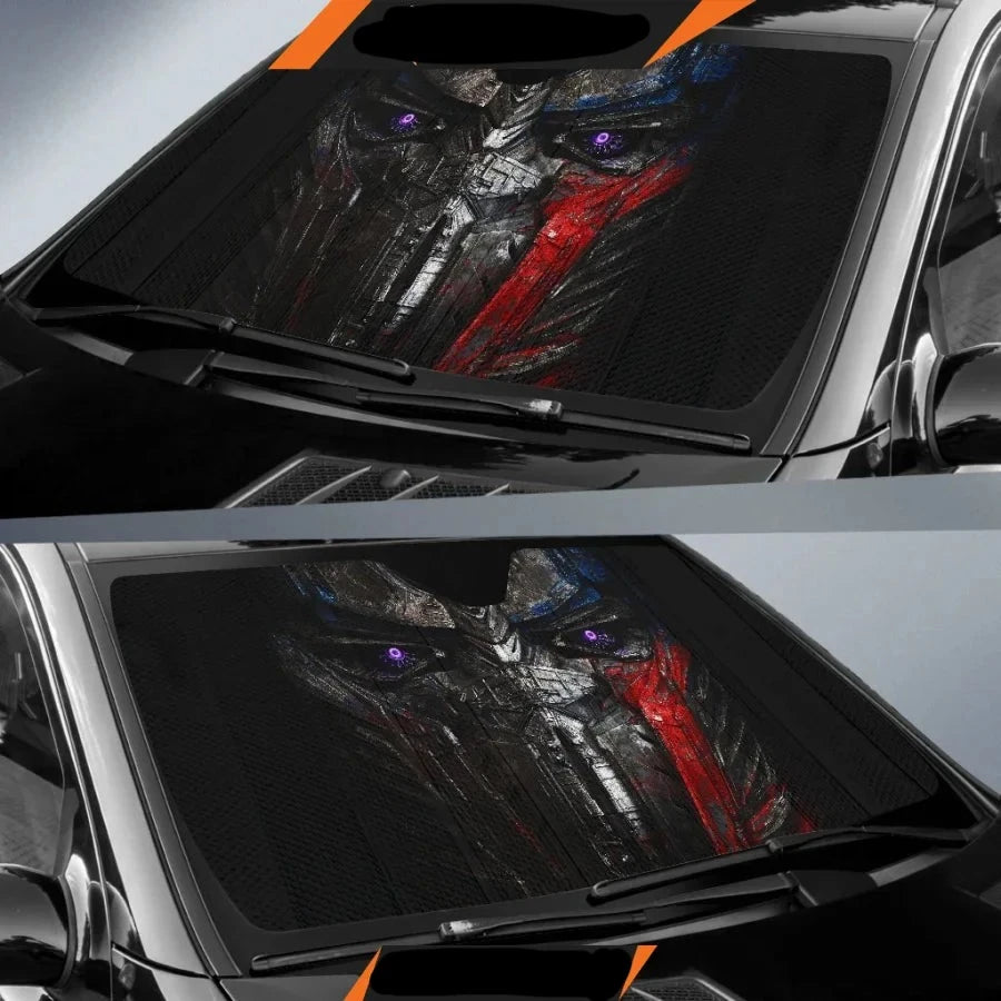 Transformer Car Sun Shade Optimus Prime Transformers Face Winshield Sun Shade Black