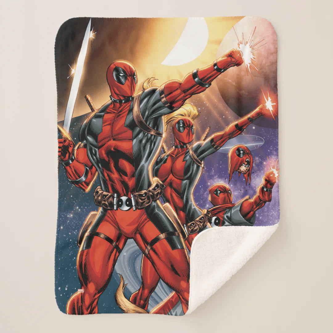 Deadpool Blanket Deadpool Family Defend Space Blanket Colorful