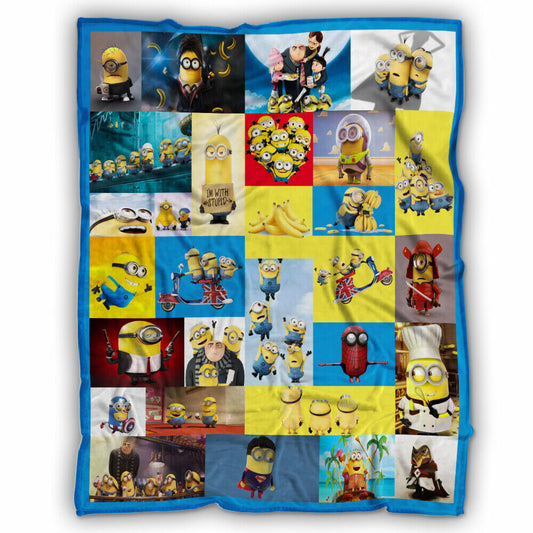 Minions Blanket Minions Characters Cross Over Pattern Blanket Colorful
