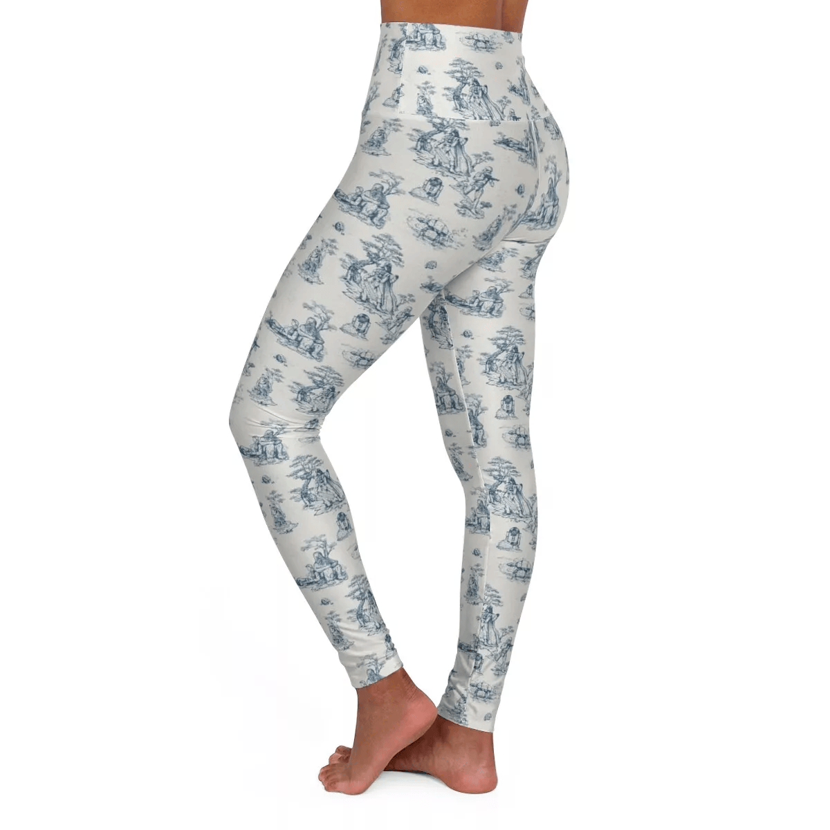 SW Leggings SW Darth Vader Stormtrooper Pattern High Waisted Legging White Blue For Women
