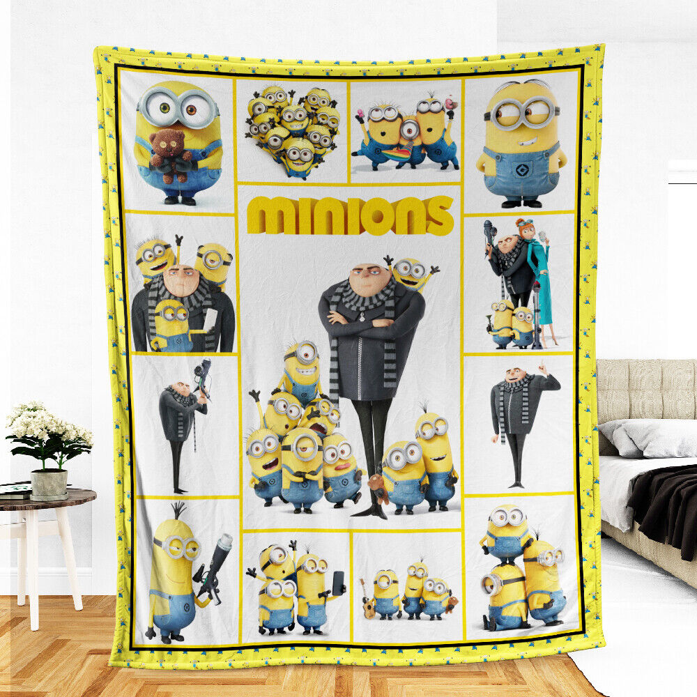 Minions Blanket Despicable Me Gru Master And His Minions Blanket Yellow White
