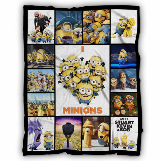 Minions Blanket Despicable Me I Love Minions Blanket Colorful