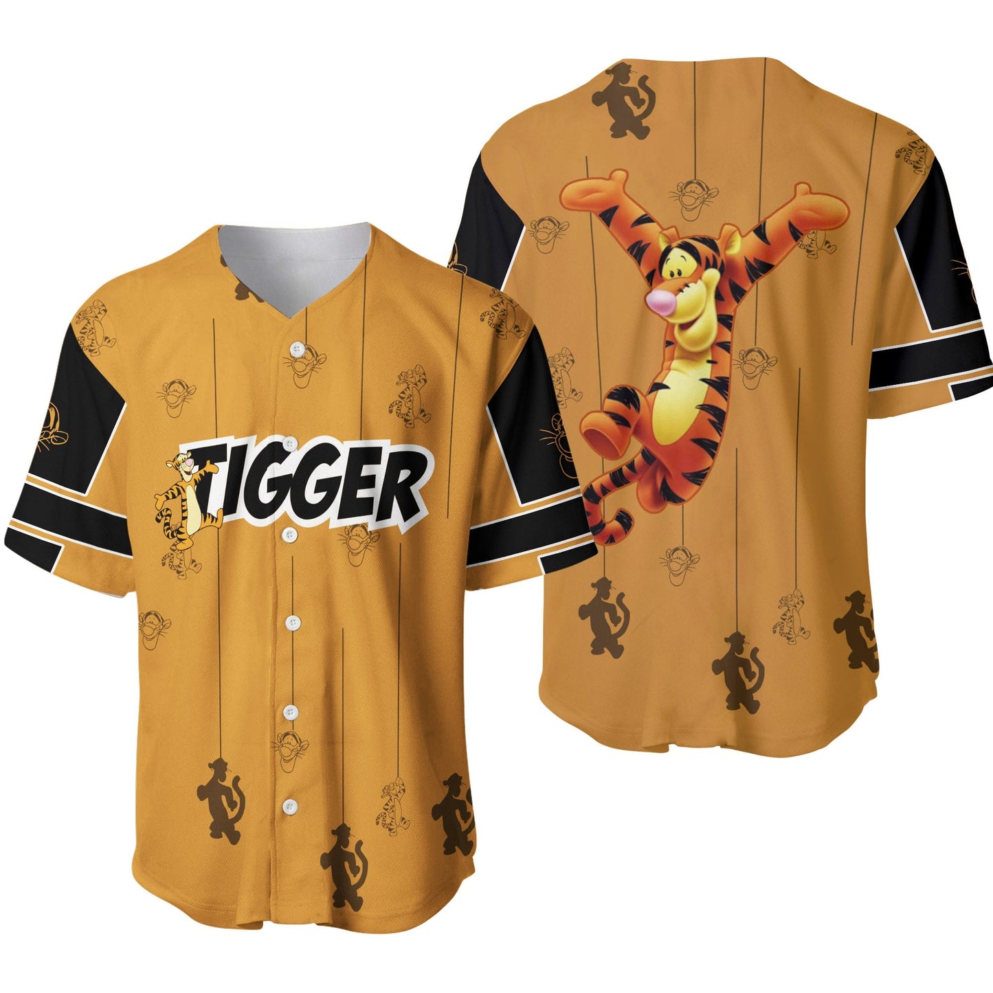 Winnie The Pooh Jersey Disney Winnie The Pooh Dancing Tigger Brown Jersey Shirt Winnie The Pooh Baseball Jersey Disney Baseball Jersey